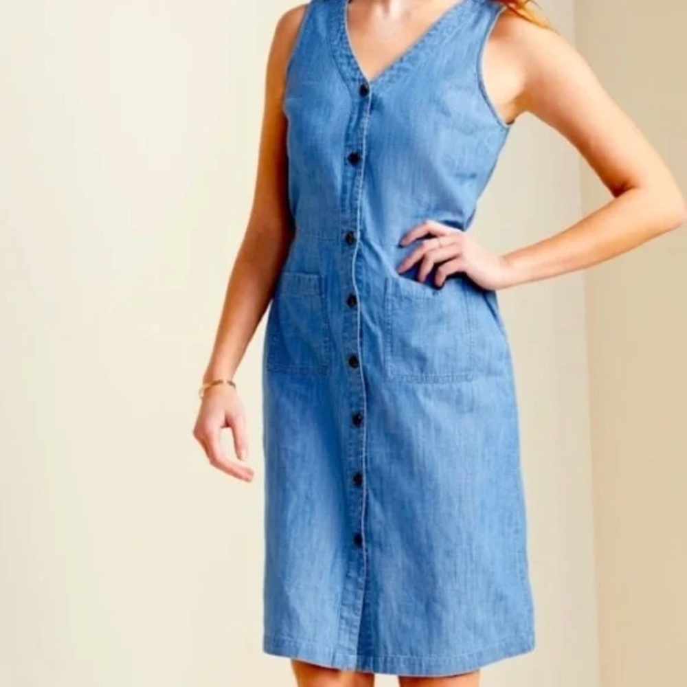Old Navy Blue Denim Midi Dress